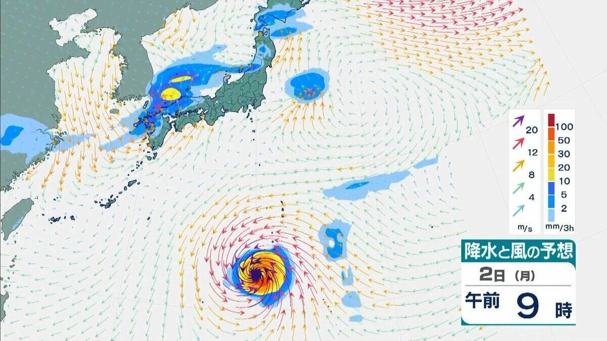 【台風情報】4日には日本の南で頭を起こし「北寄り」に　非常に強い台風31号「インファ」　最大瞬間風速は“木造住宅が倒壊し始める”65メートル
