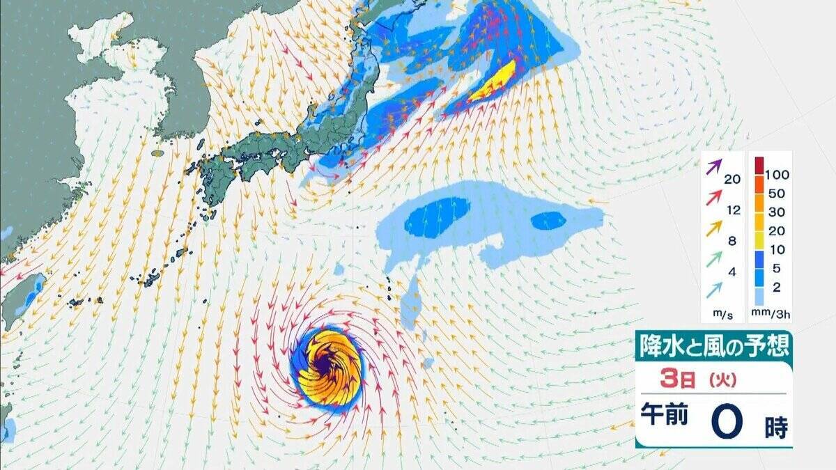 【台風情報】4日には日本の南で頭を起こし「北寄り」に　非常に強い台風31号「インファ」　最大瞬間風速は“木造住宅が倒壊し始める”65メートル