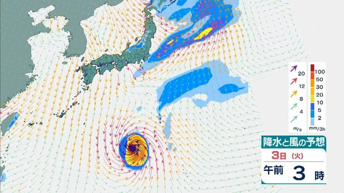 【台風情報】4日には日本の南で頭を起こし「北寄り」に　非常に強い台風31号「インファ」　最大瞬間風速は“木造住宅が倒壊し始める”65メートル
