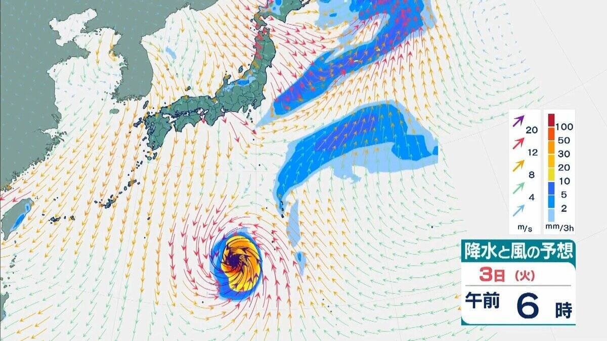 【台風情報】4日には日本の南で頭を起こし「北寄り」に　非常に強い台風31号「インファ」　最大瞬間風速は“木造住宅が倒壊し始める”65メートル