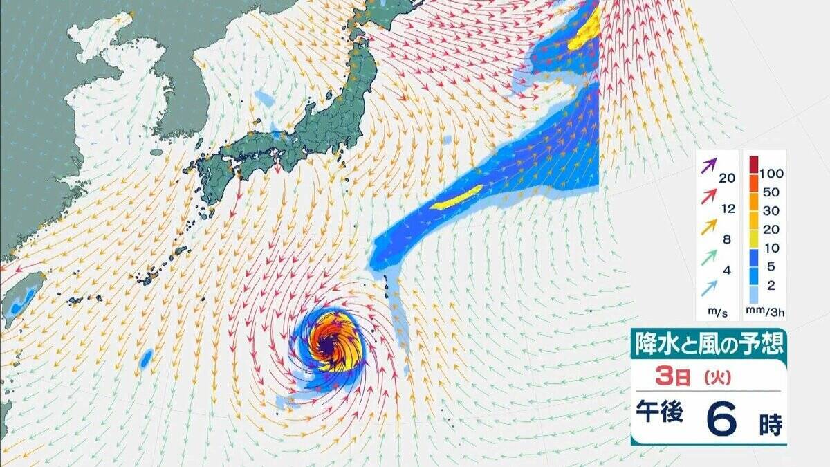 【台風情報】4日には日本の南で頭を起こし「北寄り」に　非常に強い台風31号「インファ」　最大瞬間風速は“木造住宅が倒壊し始める”65メートル