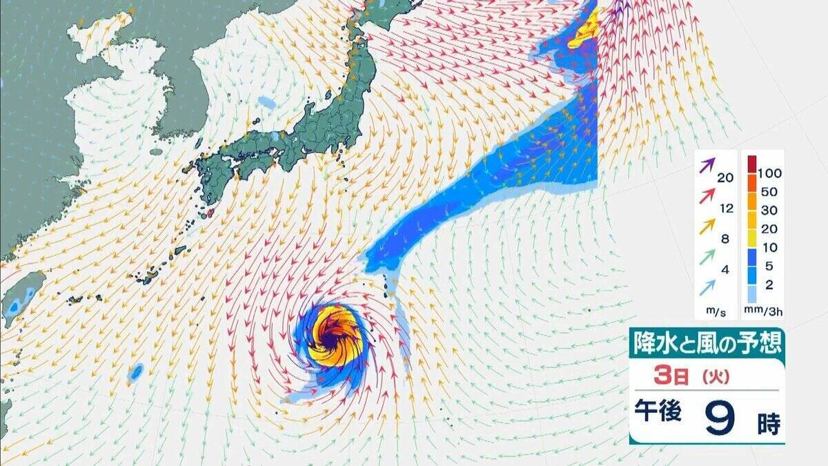 【台風情報】4日には日本の南で頭を起こし「北寄り」に　非常に強い台風31号「インファ」　最大瞬間風速は“木造住宅が倒壊し始める”65メートル