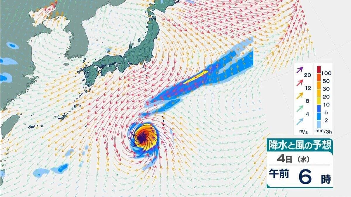 【台風情報】4日には日本の南で頭を起こし「北寄り」に　非常に強い台風31号「インファ」　最大瞬間風速は“木造住宅が倒壊し始める”65メートル
