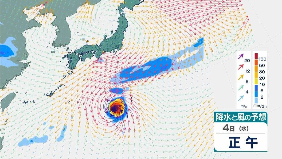 【台風情報】4日には日本の南で頭を起こし「北寄り」に　非常に強い台風31号「インファ」　最大瞬間風速は“木造住宅が倒壊し始める”65メートル