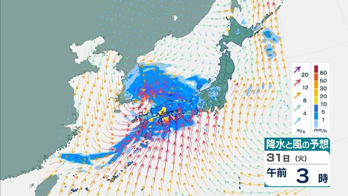 【春の嵐】西日本の広範囲で落雷や激しい突風に注意 　大気の状態が非常に不安定、30日～31日にかけて近畿で最大20メートルの風【気象庁　雨と風シミュレーション】
