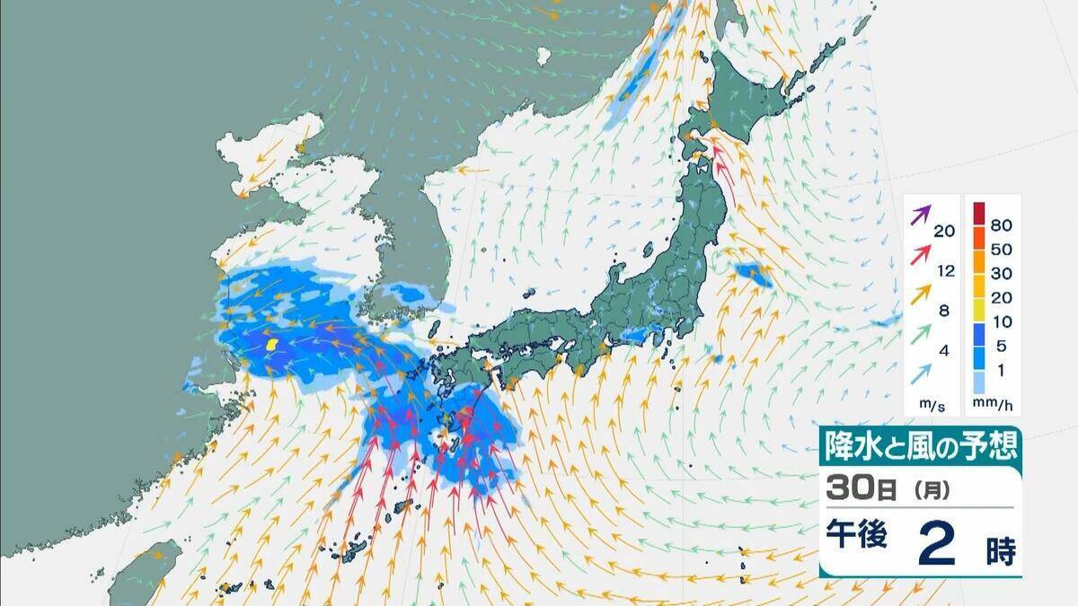 【春の嵐】西日本の広範囲で落雷や激しい突風に注意 　大気の状態が非常に不安定、30日～31日にかけて近畿で最大20メートルの風【気象庁　雨と風シミュレーション】