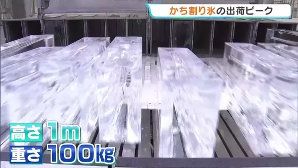 もうすぐ夏本番！「かち割り氷」工場フル稼働で1日100t製造中　仕分けロボットも大忙し　兵庫・太子町