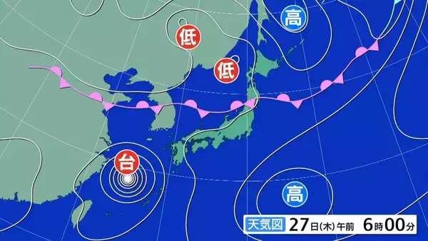 「【突然の大雨なぜ】石川・富山に一時「レベル5大雨特別警報」台風が“アクセル役”に?? 湿った空気が流れ込む…前線・高気圧・台風の位置関係がポイント（前田気象予報士解説）」の画像