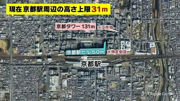 「【３１ｍ→最大６０ｍ】京都駅前「建物高さ規制」引き上げ案の狙いは…オフィス“増”→人口流出“減”？地元から反対の声「世界遺産の景観悪化」「今後の緩和拡大リスク」」の画像