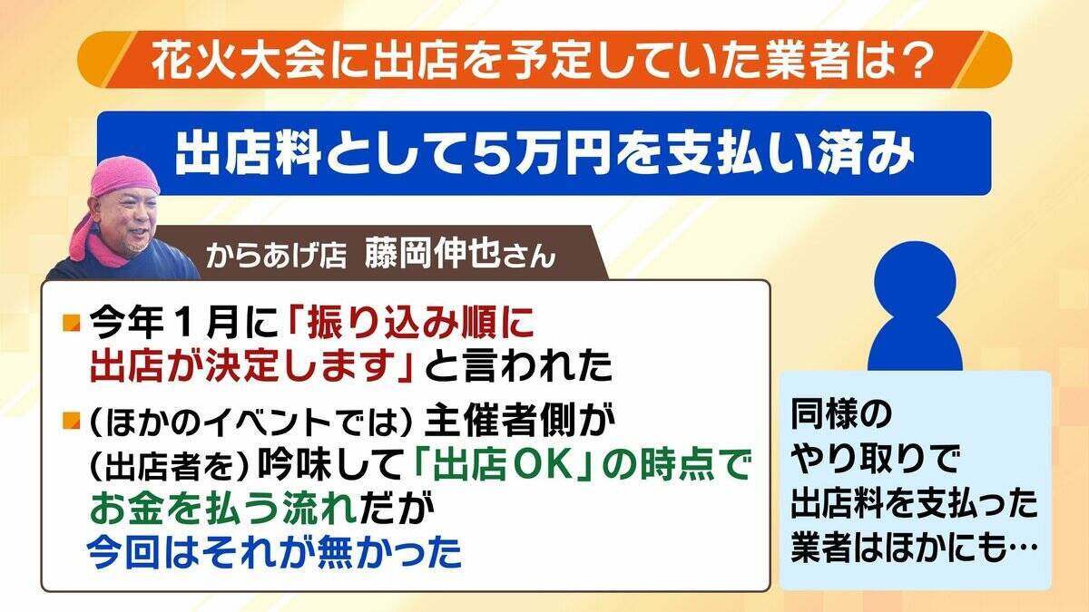 【実態は?】突如中止の『琵琶湖三市同時花火大会』SNSで"1万発"宣伝も…琵琶湖の形が変？3市は「関与せず」と注意喚起　出店料5万円を払った業者は「損失大きい」と嘆き　法的な問題は