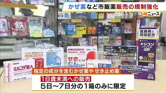 オーバードーズ対策なるか…きょうからかぜ薬など市販薬の販売規制強化　18歳未満は5日～7日分の1箱まで、18歳以上も大容量購入時は目的を確認