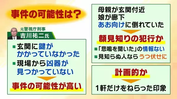 「【兵庫・たつの市で遺体発見】「2人で仲良く外出する姿も」母娘に一体何が…血を流し死亡「母親により多くの傷」「仰向けで発見」が意味することは【元警視庁刑事の見立て】」の画像