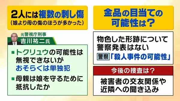 「【兵庫・たつの市で遺体発見】「2人で仲良く外出する姿も」母娘に一体何が…血を流し死亡「母親により多くの傷」「仰向けで発見」が意味することは【元警視庁刑事の見立て】」の画像