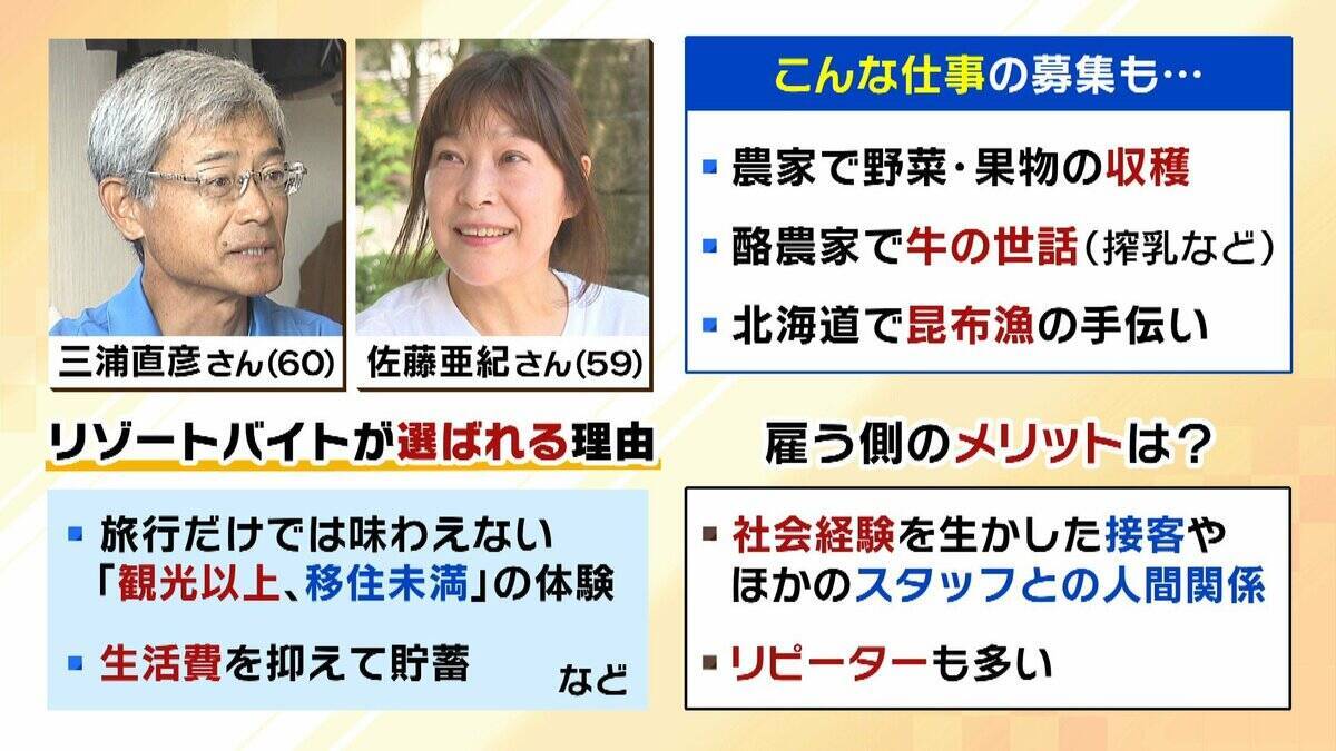 「楽しみながら社会との接点を」中高年にリゾートバイトが人気！元英語教師（60）は白浜でツアーガイド「お客様の満面の笑みが嬉しい」夜は若者と食卓囲む「価値観を揺さぶられる」