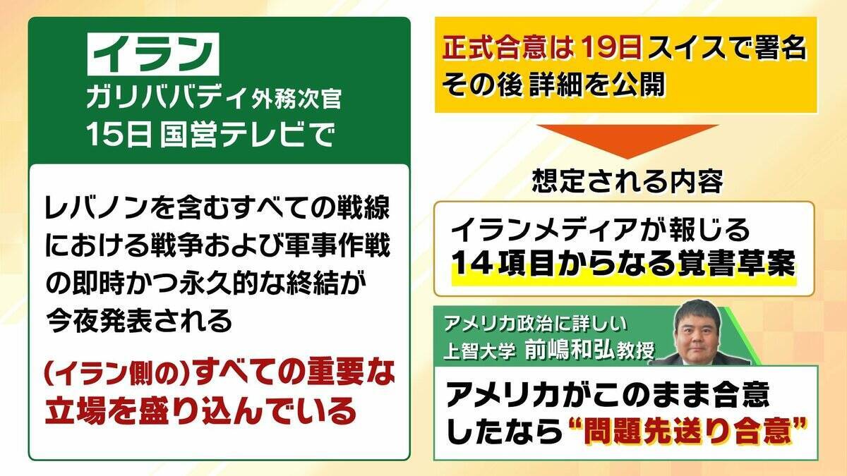 【なぜいま】アメリカ・イランが戦闘終結に正式合意へ「トランプ氏の誕生日に『いい発表』をしたかったから」と専門家指摘　支持層向け“お祭り”の面も　ホルムズ・核問題どうなる　イスラエルがワイルドカードに？【解説】