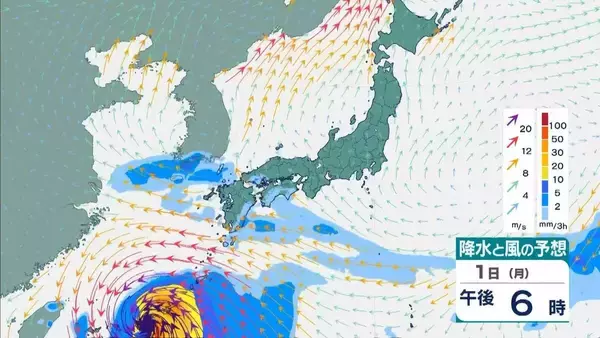 「【台風6号】6月2日（火）に沖縄直撃か　予報円に近畿入る…日本列島に沿うように「急カーブ」？九州・中国・四国などに影響のおそれも【雨と風最新シミュレーション】」の画像