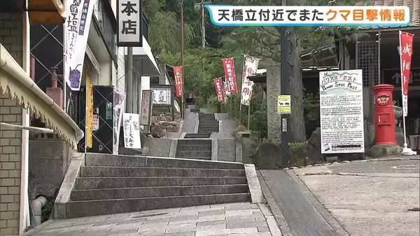 京都・天橋立でまたクマ目撃「階段のところにいる」　天橋立ケーブルカー・リフト府中駅近くで通報　警察が小学校付近を見回り