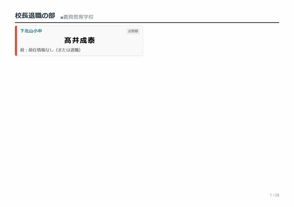 【奈良県・教職員人事異動2026】校長、教頭先生などの転任「あの先生どこ行ったん？」掲載（小学校、中学校、義務教育学校）