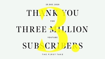 YouTubeチャンネル『THE FIRST TAKE』のチャンネル登録者が300万人を突破