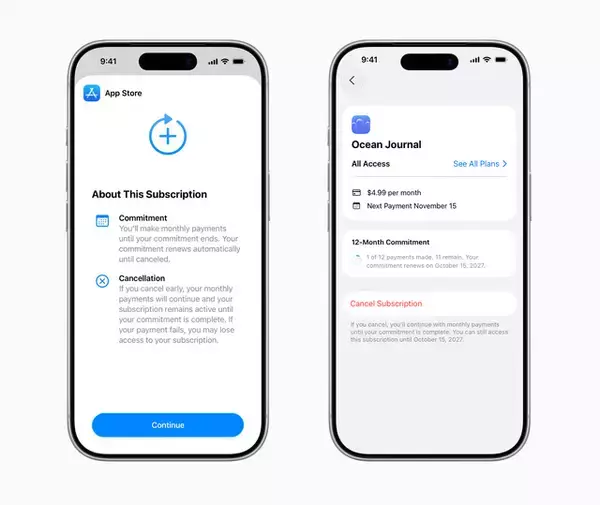 Apple、App Storeの決済方法として、12か月契約の月払いサブスクリプションが可能に