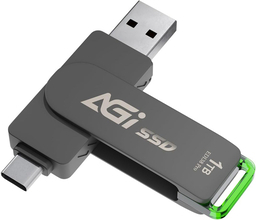 Amazon、AGIのUSB-C/USB-A接続フラッシュメモリ1TBモデル「ED138 Pro Portable SSD」を11,980円で販売中