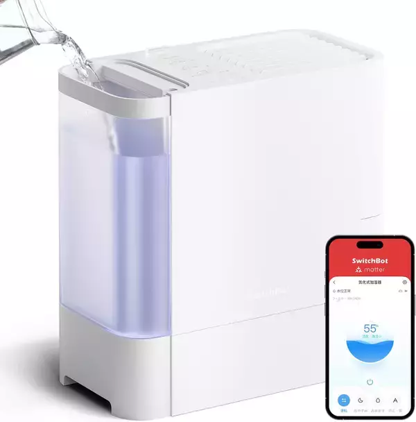 Amazon、SwitchBotのスマート加湿器「SwitchBot 気化式加湿器」を13,860円で販売中（タイムセール）
