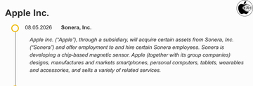 EUの公開情報から、AppleがSoneraを買収したことが明らかに