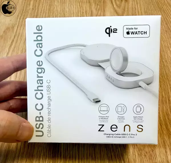 Apple Store、ZensのApple Watch & Qi2充電器付き140W出力対応USB-Cケーブル「Zens USB-C to USB-C Charging Cable Pro 3」を販売開始
