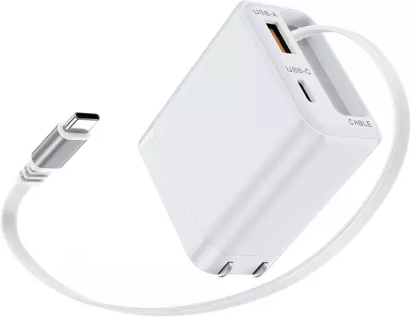 Amazon、AnniberのUSB-C充電ケーブル内蔵最大35W出力USB接続充電器「PT-WC-13」を1,259円で販売中（タイムセール）