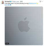 「Tim Cook CEO、3月2日月曜日から新製品発表の週だと予告」の画像1