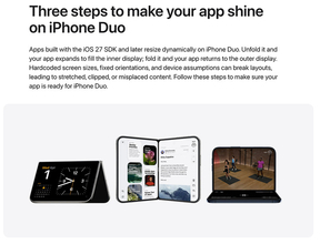 Apple、iPhone Duoでフレキシブルウィンドウ表示に対応していないiPhoneアプリの表示を紹介