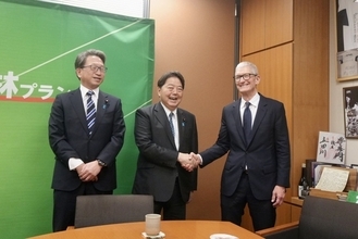 Tim Cook CEO、平将明デジタル大臣、林芳正内閣官房長官と面会