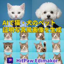 猫・犬のペット証明写真風テンプレートをAIで生成可能に【PR】