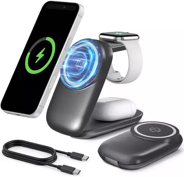 Amazon、SeiminaのMagSafe対応3 in 1 ワイヤレス充電器「Seimina W72」を2,980円で販売中（クーポン適用）