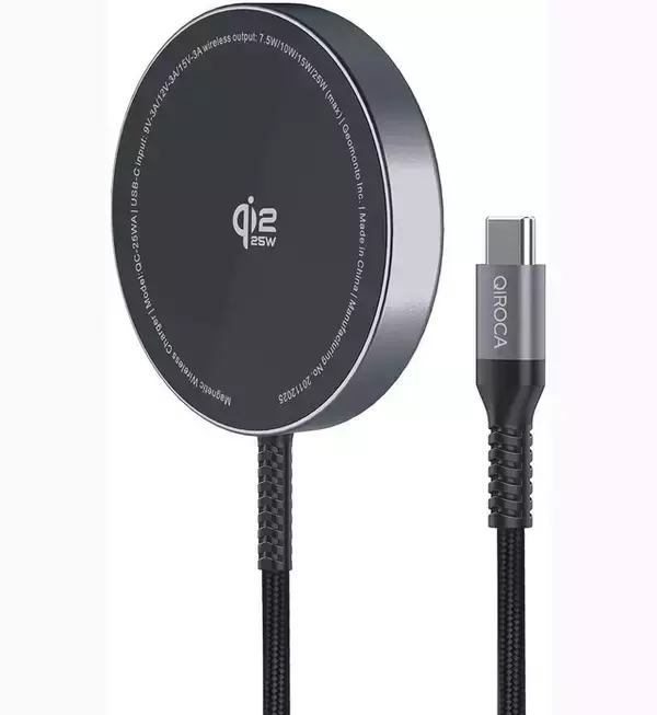 Amazon、QIROCAのQi2 25W対応ワイヤレス充電器「Z18」を2,480円で販売中（クーポン適用）