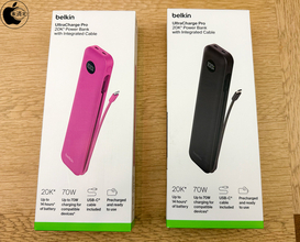 Apple Store、BelkinのUSB-Cケーブル内蔵20,000mAhバッテリー「Belkin UltraCharge Pro 20K Power Bank with Integrated Cable」を販売開始