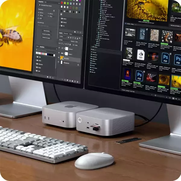 Satechi、Mac miniサイズのThunderbolt 5接続ドック「Thunderbolt 5 CubeDock with SSD Enclosure」を発表