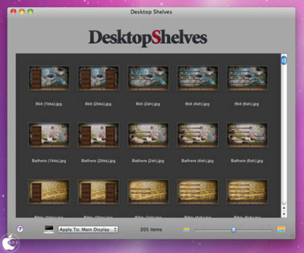 Mac用棚付き壁紙集アプリ Desktop Shelves を試す 2011年6月8日