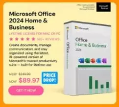 StackSocial「Microsoft Office Home & Business for Mac 2024(1ライセンス/永続版)」を89.97ドル（64%オフ）で販売中（数量限定）