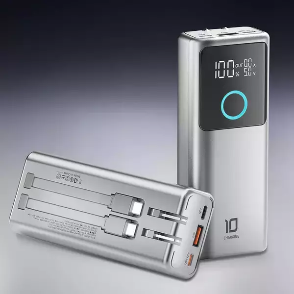 Amazon、hansangのコンセント一体型充電ケーブル内蔵ポータブルバッテリー「GNK10」を1,399円で販売中（クーポン適用）