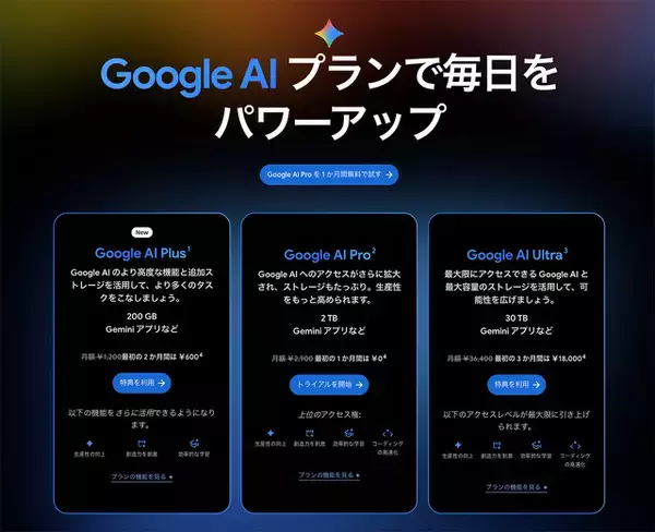 Google、月額1,200円の「Google AI Plus」を提供開始