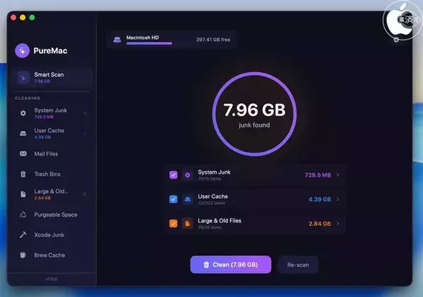 オープンソースMacメンテナンスソフトウェア「PureMac」がGitHubにて公開