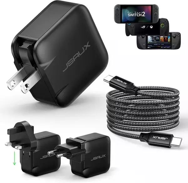 Amazon、JSAUX GAMINGの65W充電器＆USB-Cケーブル＆トラベルアダプタセット「CH6505」を2,024円で販売中（タームセール）