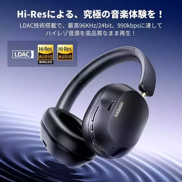 Amazon、UGREENのANC対応ワイヤレスヘッドフォン「UGREEN HiTune MAX 5C」を3,000円で販売中（タイムセール）