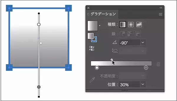 「「グラデーション」を作る（グラデーションツール／グラデーションパネルの基本操作）」の画像