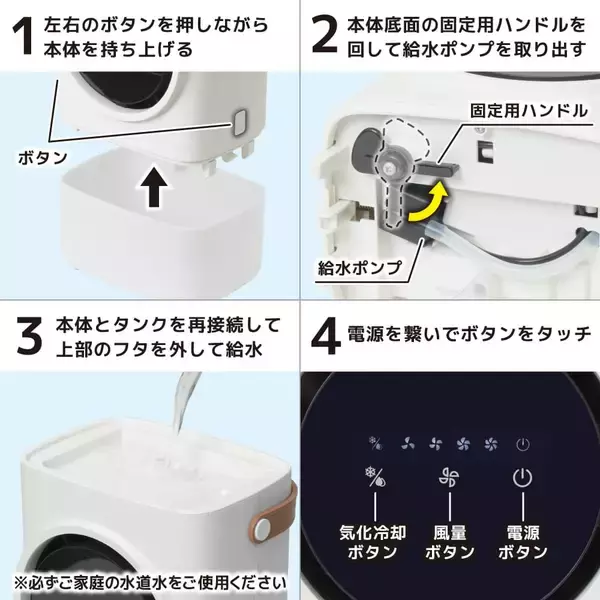 「サンコー、流水を通った涼しい風を生み出す「USB卓上冷風扇」を発売」の画像
