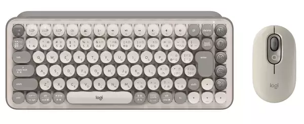 ロジクール、タイプライター風のデザインのキーボード「POP KEYS」の新色グレージュを発売