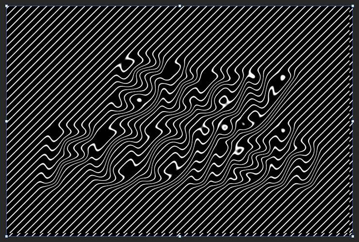 斜めのラインでできた立体的なグラフィック／ロゴを作る