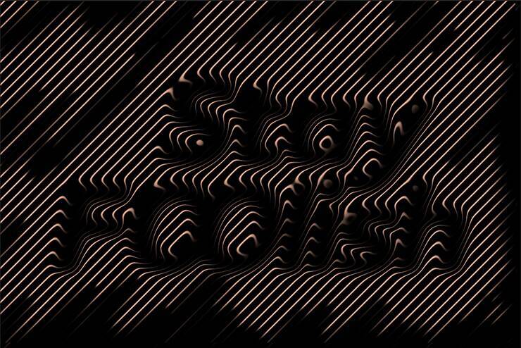 斜めのラインでできた立体的なグラフィック／ロゴを作る