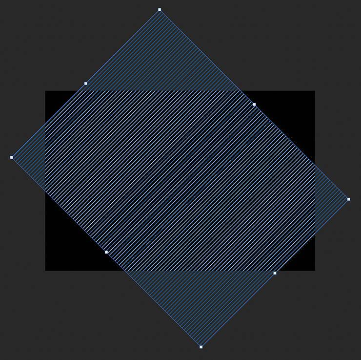 斜めのラインでできた立体的なグラフィック／ロゴを作る